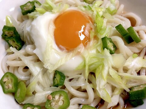 冷やし卵オクラうどん